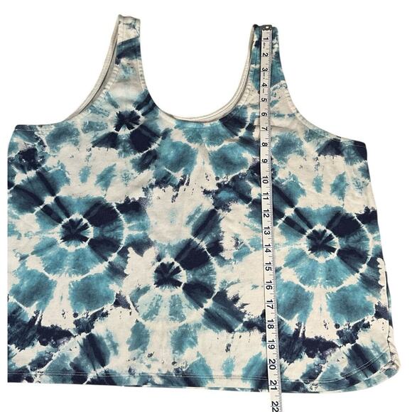 Old Navy Light-Weight Textured-Knit Lounge Tank Top Large Blue Spiral Tie-Dye - Picture 5 of 8